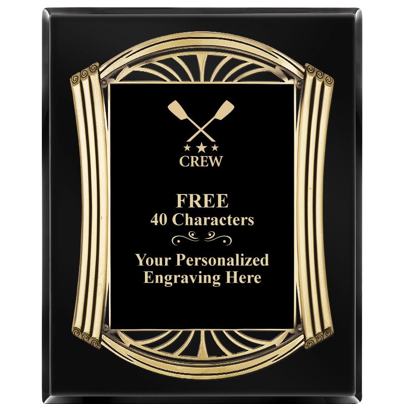 10.5X13 ROMAN BLACK W GLD PLQ