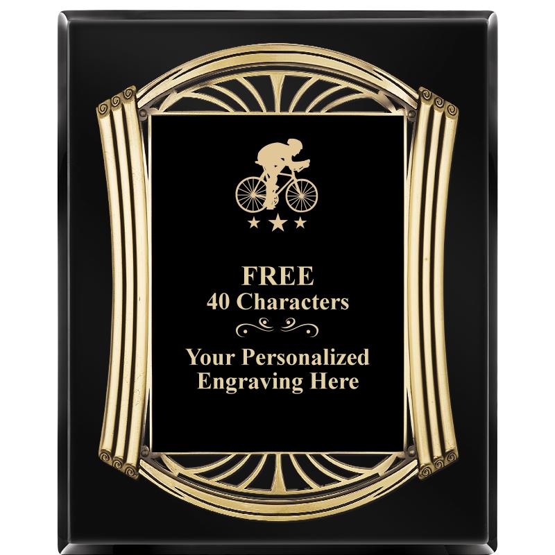 10.5X13 ROMAN BLACK W GLD PLQ