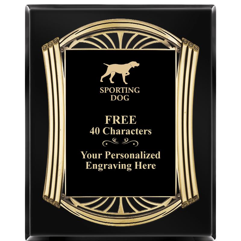 10.5X13 ROMAN BLACK W GLD PLQ