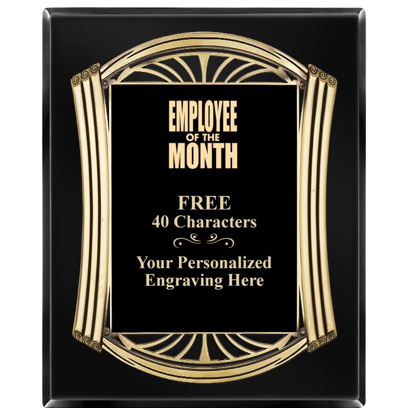 10.5X13 ROMAN BLACK W GLD PLQ