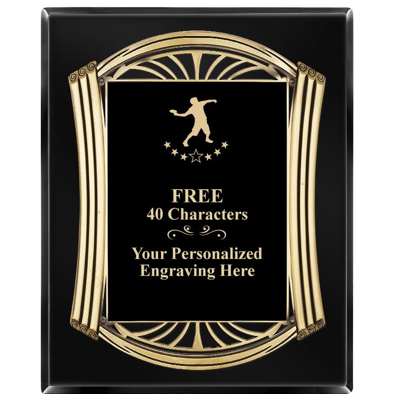 10.5X13 ROMAN BLACK W GLD PLQ