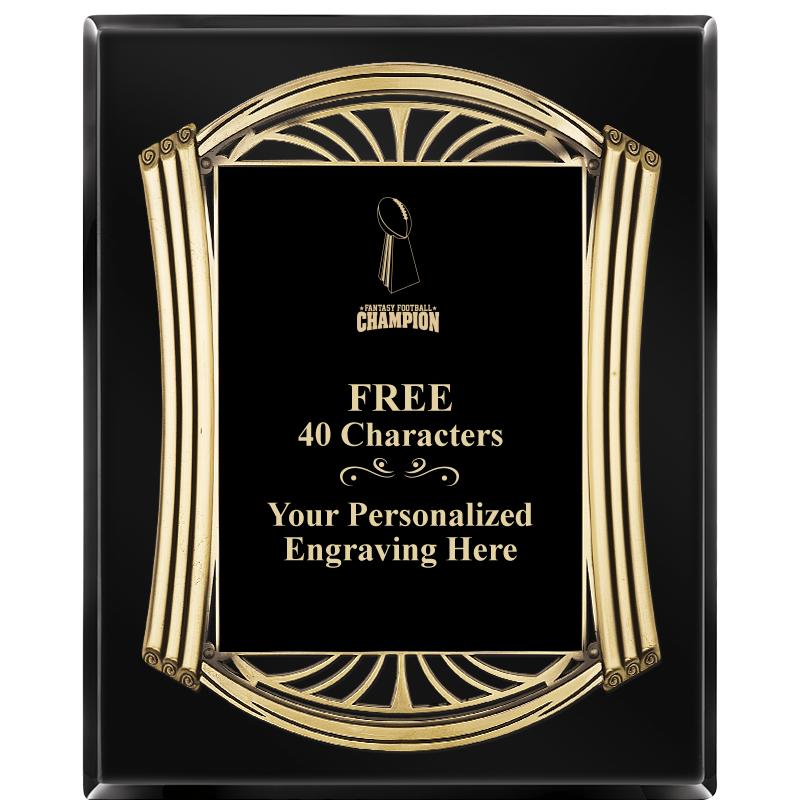 10.5X13 ROMAN BLACK W GLD PLQ