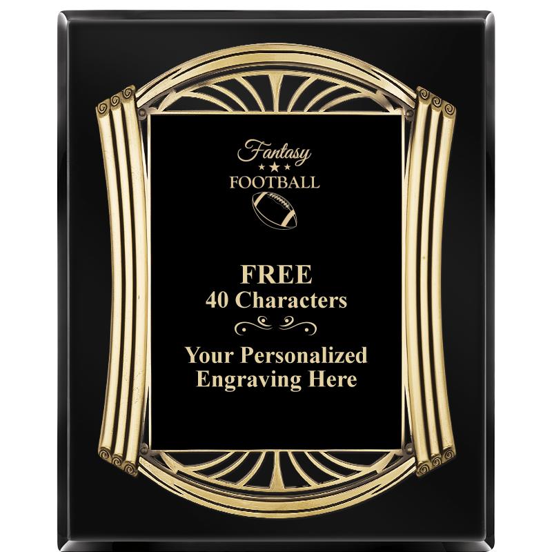 10.5X13 ROMAN BLACK W GLD PLQ