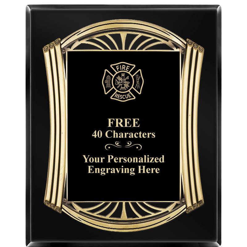 10.5X13 ROMAN BLACK W GLD PLQ