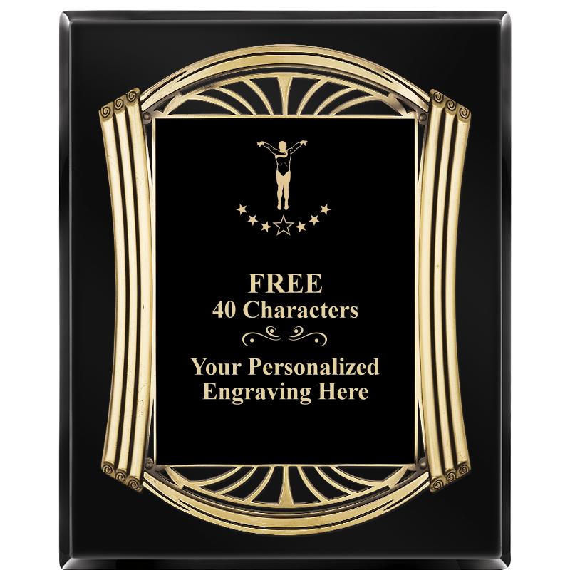 10.5X13 ROMAN BLACK W GLD PLQ