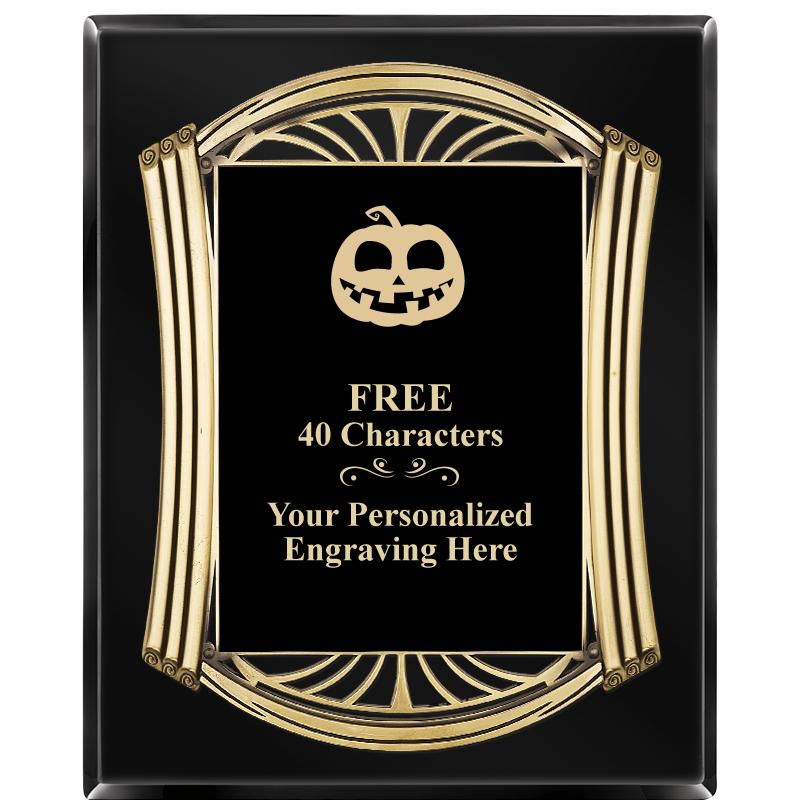 10.5X13 ROMAN BLACK W GLD PLQ