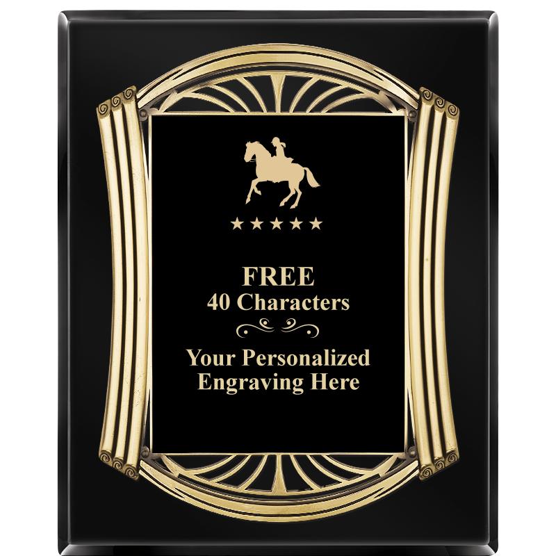 10.5X13 ROMAN BLACK W GLD PLQ