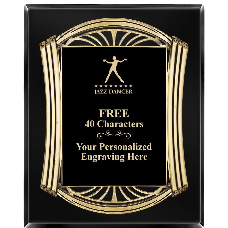 10.5X13 ROMAN BLACK W GLD PLQ