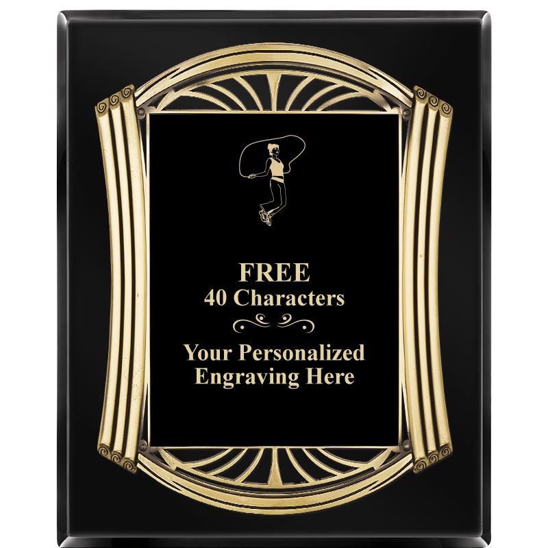 10.5X13 ROMAN BLACK W GLD PLQ