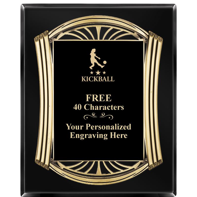 10.5X13 ROMAN BLACK W GLD PLQ