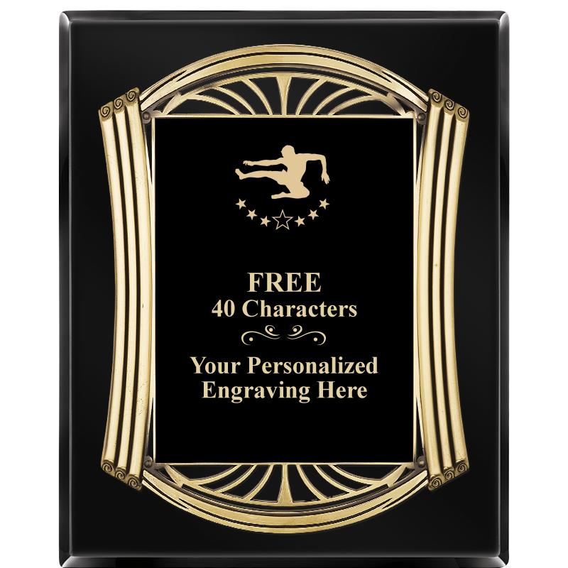 10.5X13 ROMAN BLACK W GLD PLQ