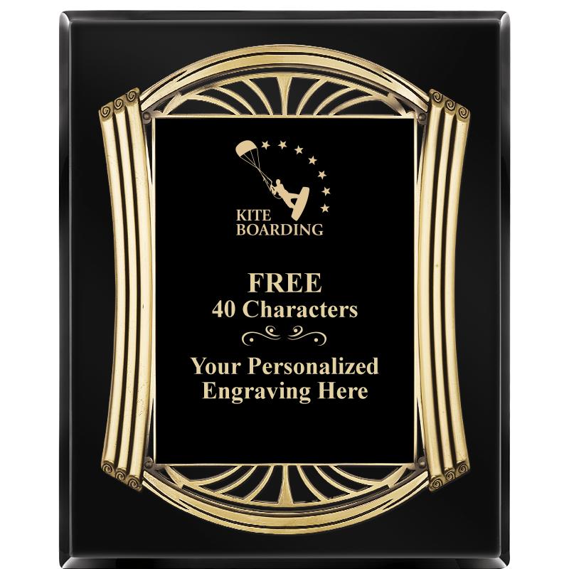 10.5X13 ROMAN BLACK W GLD PLQ