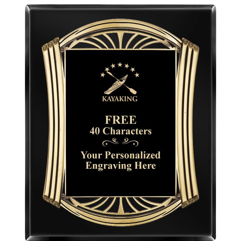 10.5X13 ROMAN BLACK W GLD PLQ