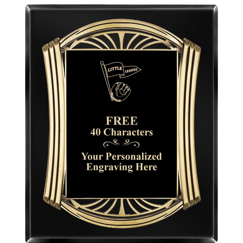 10.5X13 ROMAN BLACK W GLD PLQ