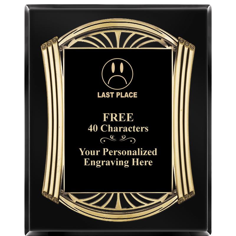 10.5X13 ROMAN BLACK W GLD PLQ