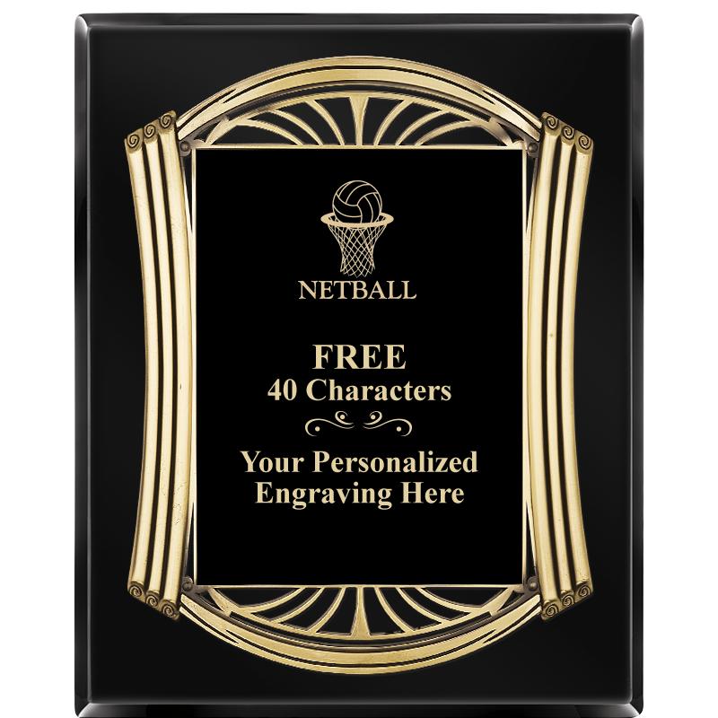 10.5X13 ROMAN BLACK W GLD PLQ