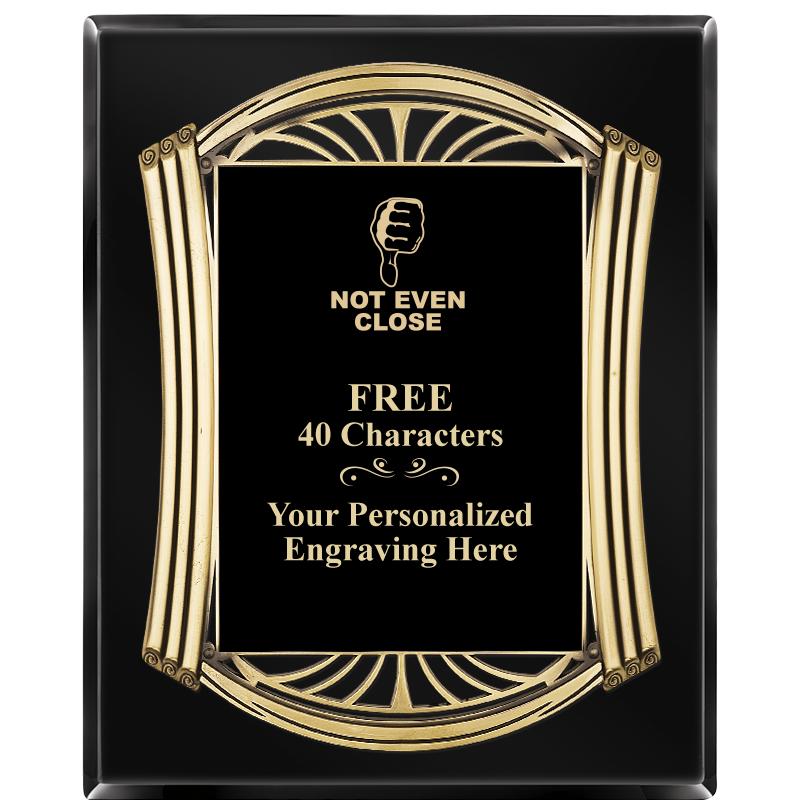 10.5X13 ROMAN BLACK W GLD PLQ