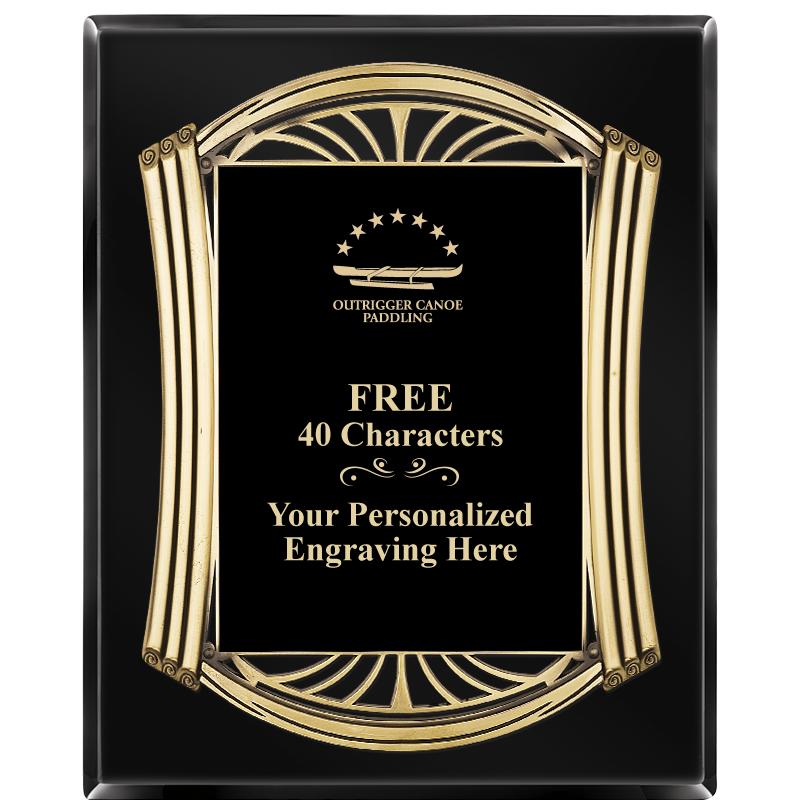 10.5X13 ROMAN BLACK W GLD PLQ