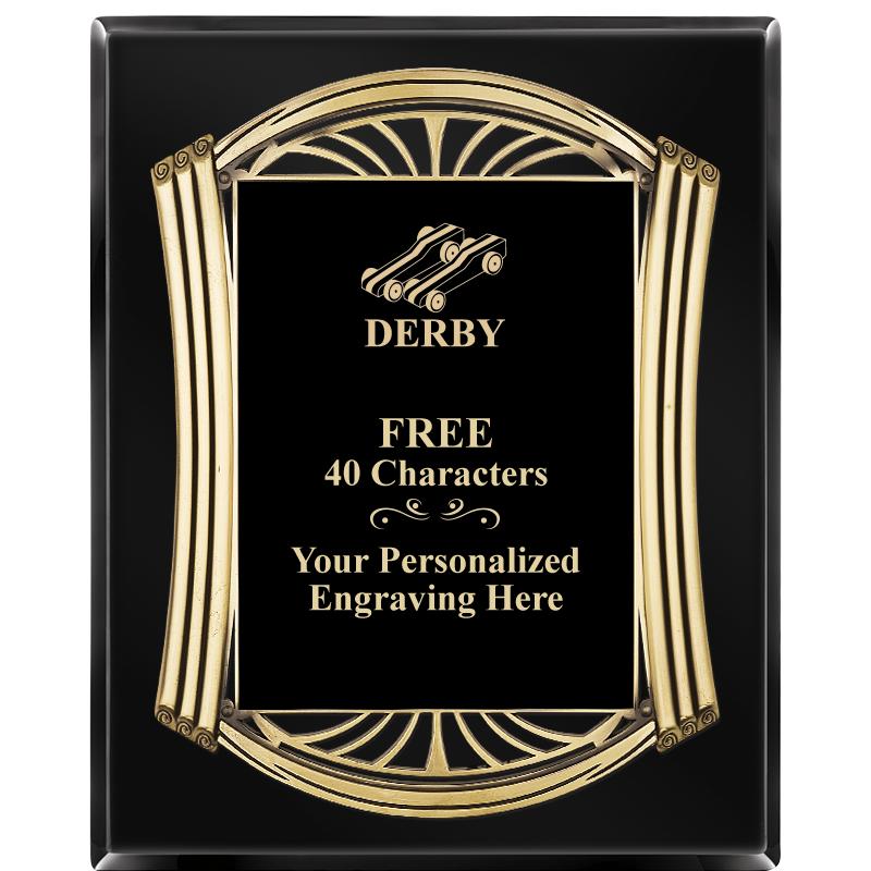 10.5X13 ROMAN BLACK W GLD PLQ