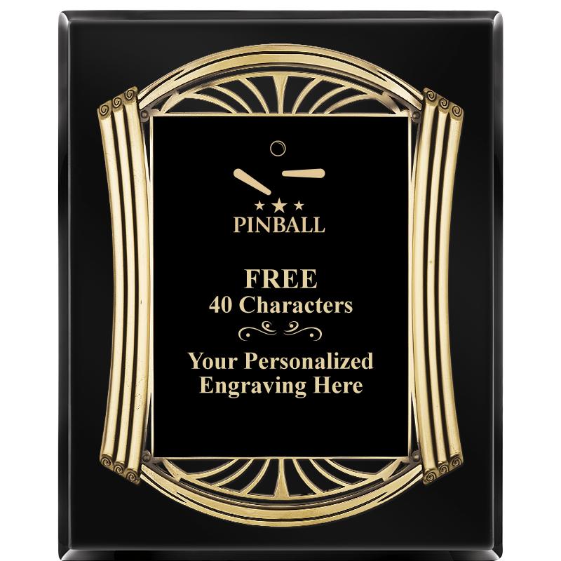 10.5X13 ROMAN BLACK W GLD PLQ