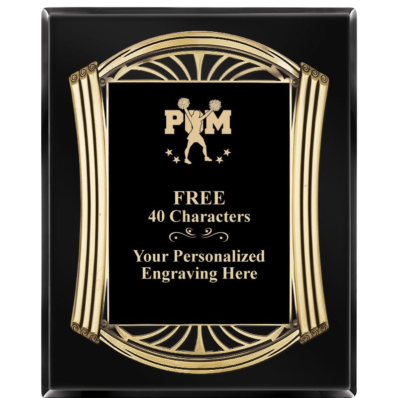 10.5X13 ROMAN BLACK W GLD PLQ