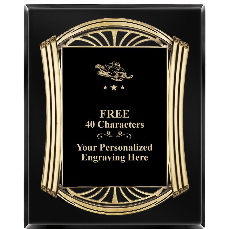 10.5X13 ROMAN BLACK W GLD PLQ