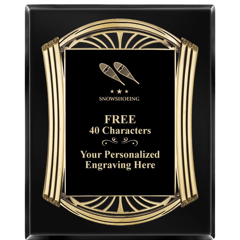 10.5X13 ROMAN BLACK W GLD PLQ