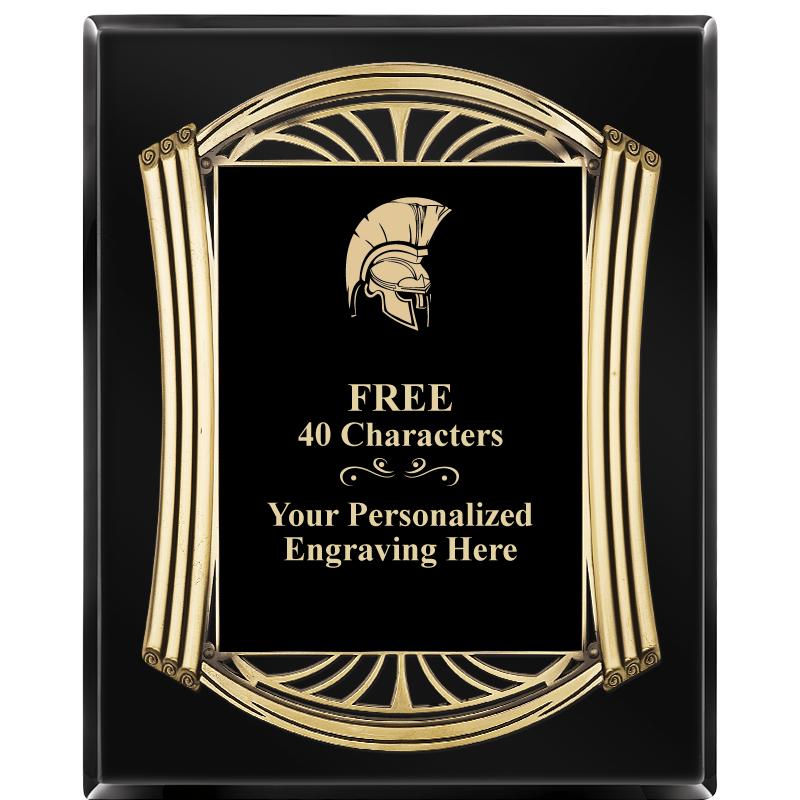 10.5X13 ROMAN BLACK W GLD PLQ