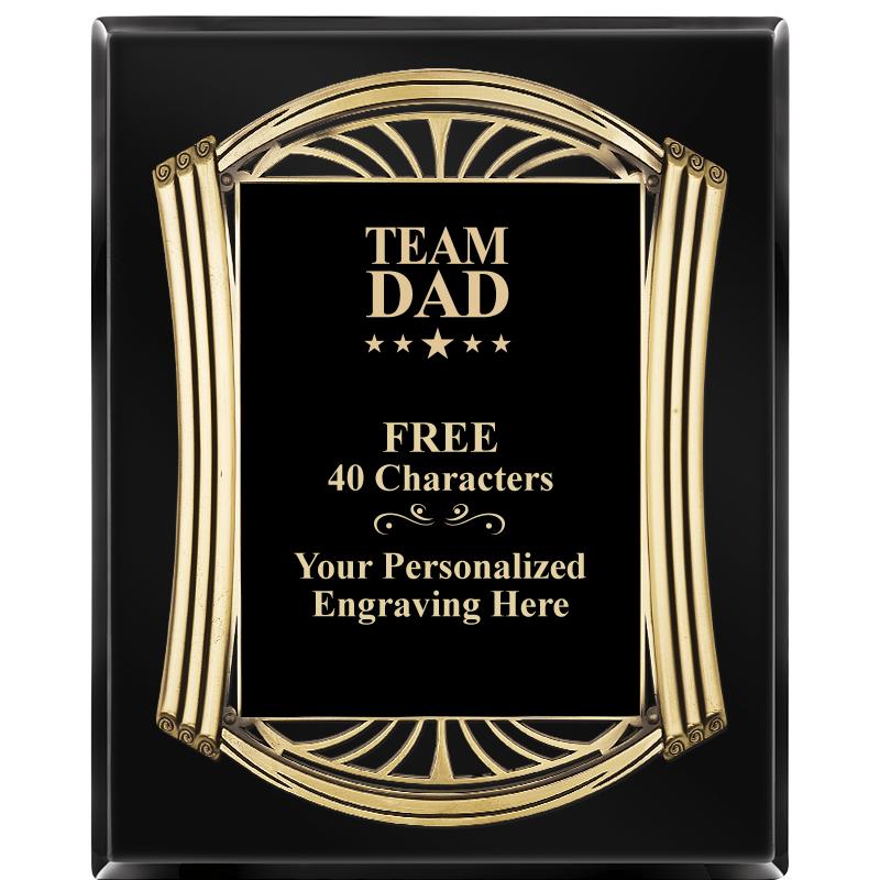 10.5X13 ROMAN BLACK W GLD PLQ