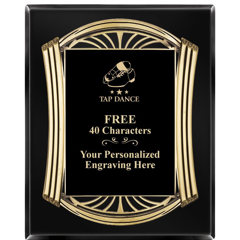 10.5X13 ROMAN BLACK W GLD PLQ