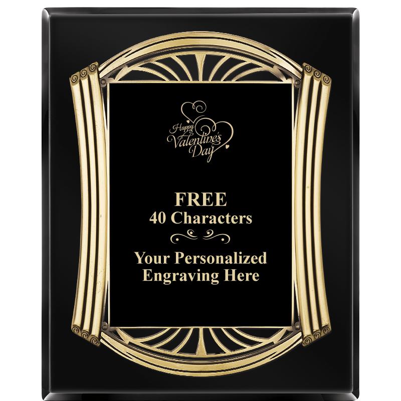 10.5X13 ROMAN BLACK W GLD PLQ