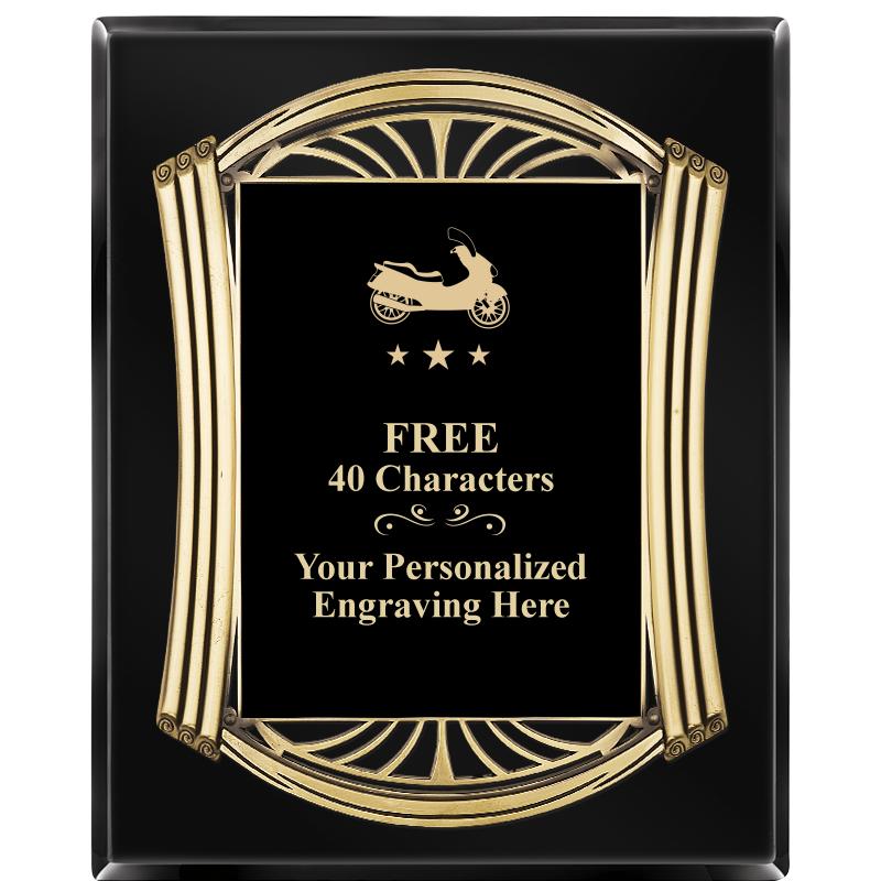 10.5X13 ROMAN BLACK W GLD PLQ