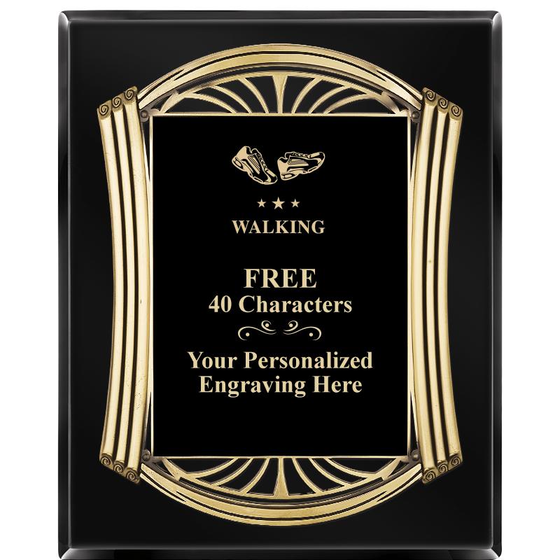 10.5X13 ROMAN BLACK W GLD PLQ