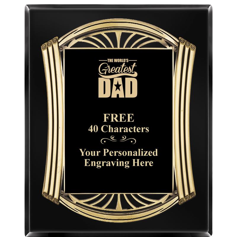 10.5X13 ROMAN BLACK W GLD PLQ