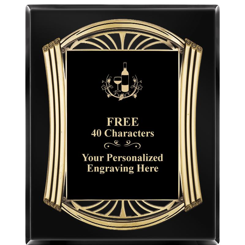 10.5X13 ROMAN BLACK W GLD PLQ