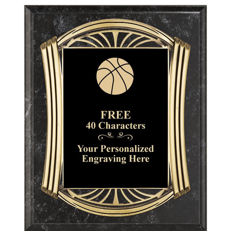 10.5X13 ROMAN BK MRBL W GLD PQ