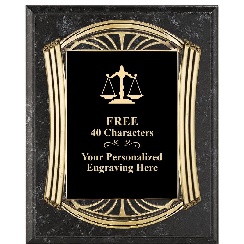 10.5X13 ROMAN BK MRBL W GLD PQ