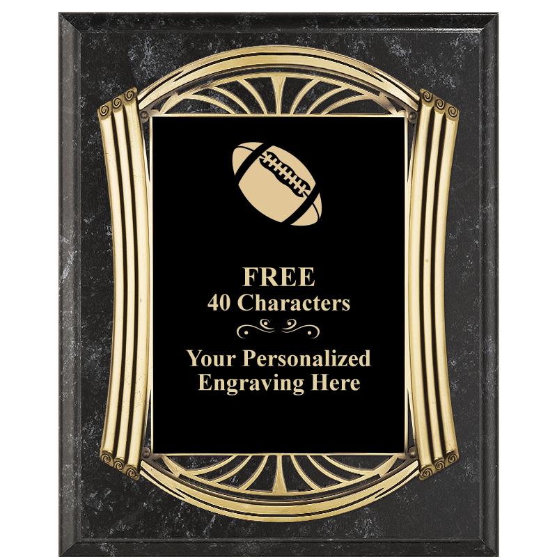 10.5X13 ROMAN BK MRBL W GLD PQ