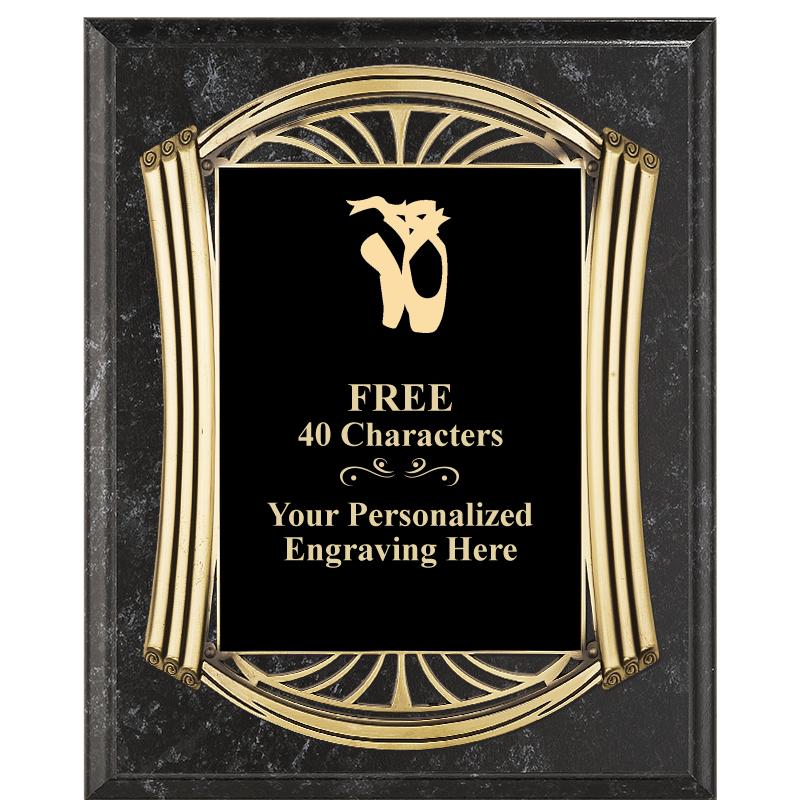 10.5X13 ROMAN BK MRBL W GLD PQ