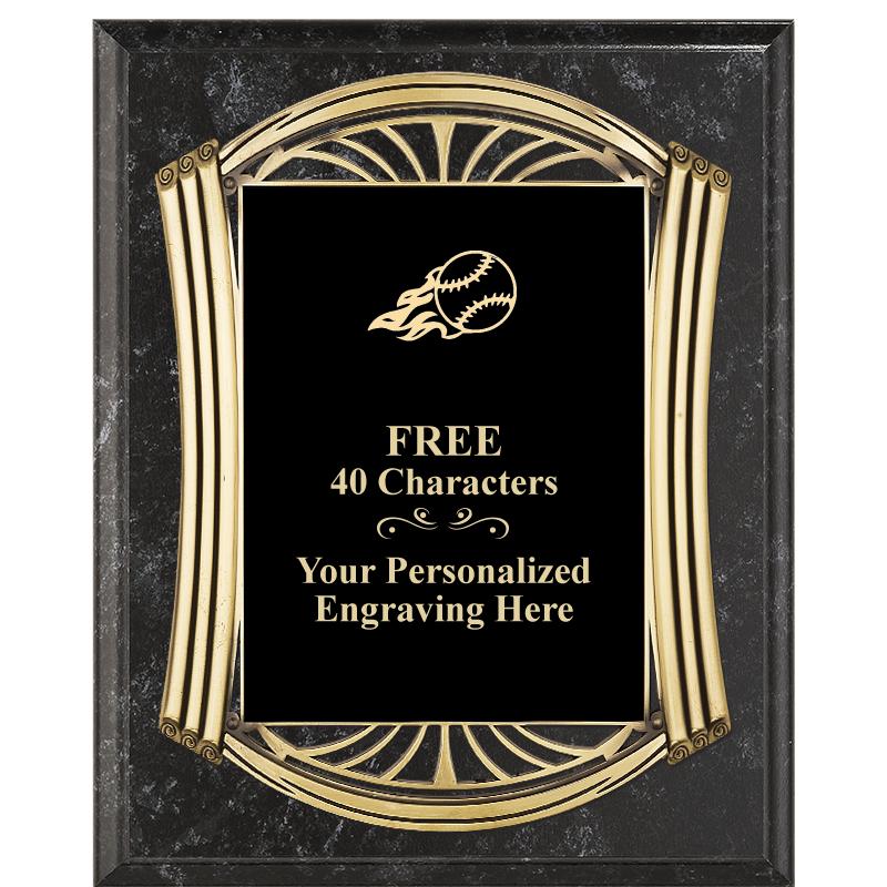 10.5X13 ROMAN BK MRBL W GLD PQ