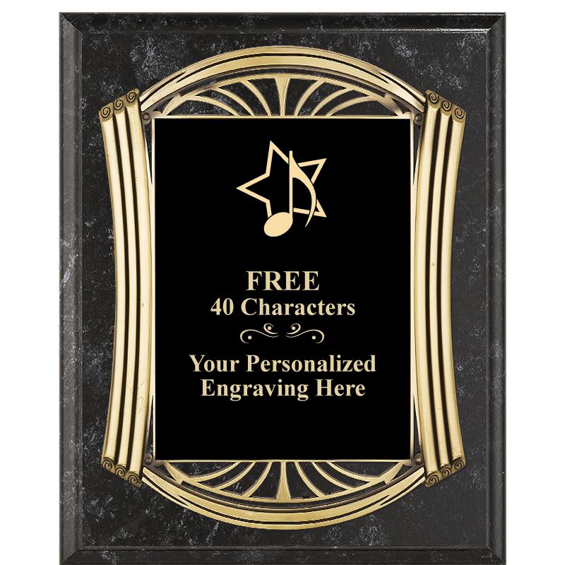 10.5X13 ROMAN BK MRBL W GLD PQ