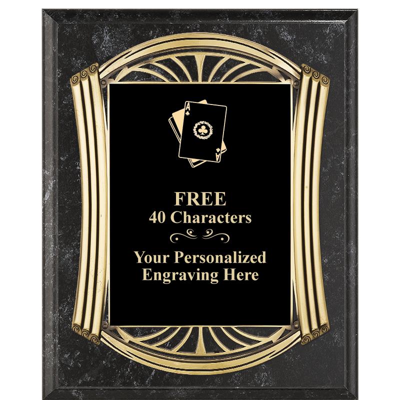 10.5X13 ROMAN BK MRBL W GLD PQ