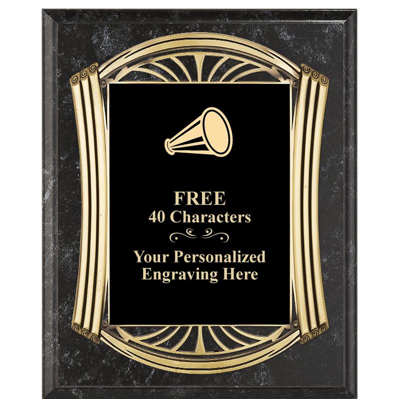 10.5X13 ROMAN BK MRBL W GLD PQ