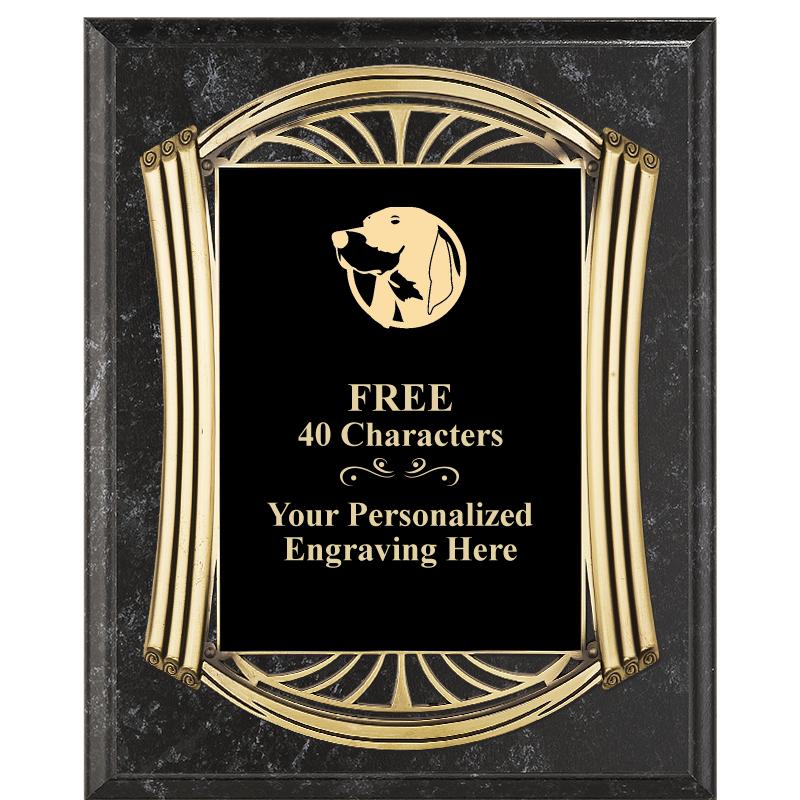 10.5X13 ROMAN BK MRBL W GLD PQ