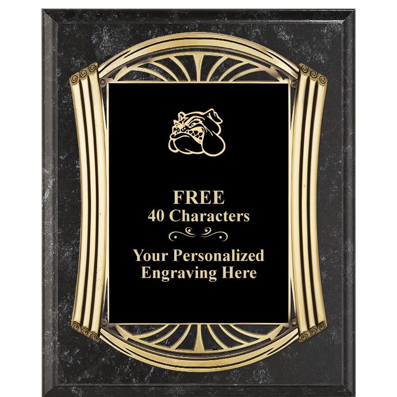 10.5X13 ROMAN BK MRBL W GLD PQ