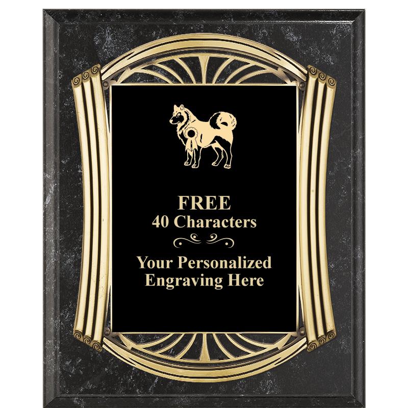 10.5X13 ROMAN BK MRBL W GLD PQ