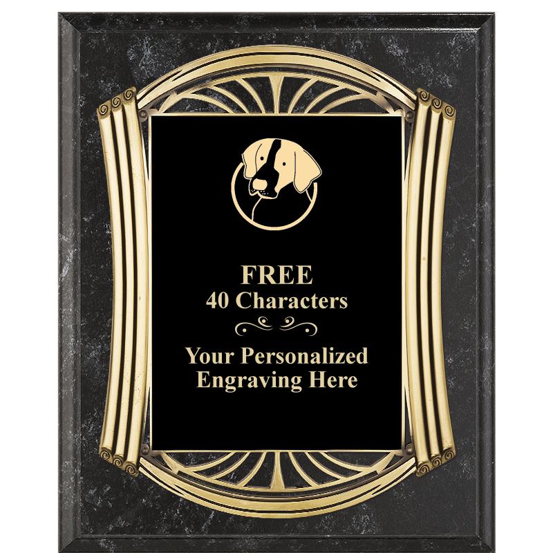 10.5X13 ROMAN BK MRBL W GLD PQ