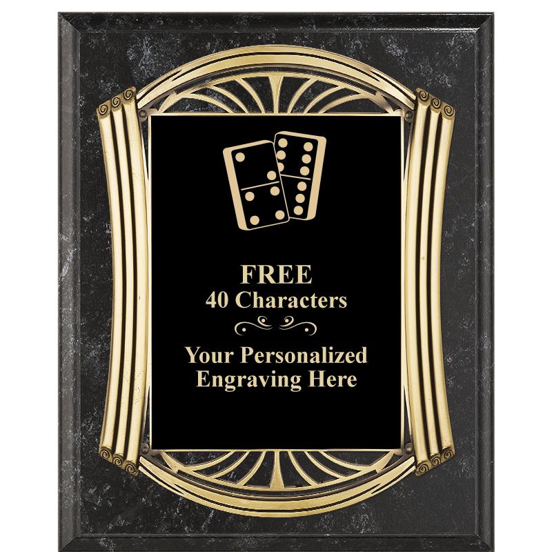 10.5X13 ROMAN BK MRBL W GLD PQ