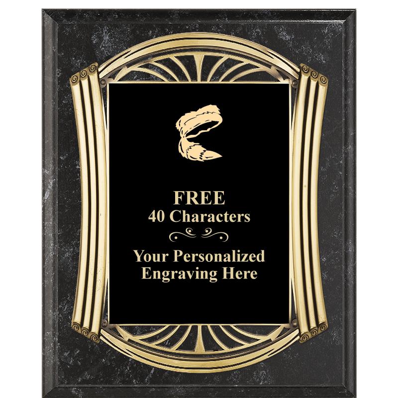 10.5X13 ROMAN BK MRBL W GLD PQ