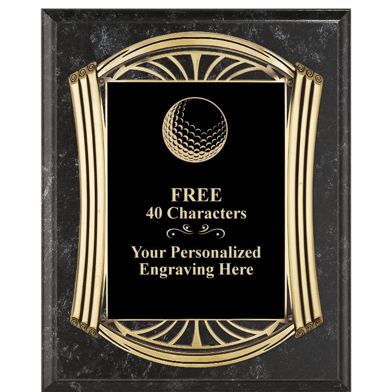 10.5X13 ROMAN BK MRBL W GLD PQ